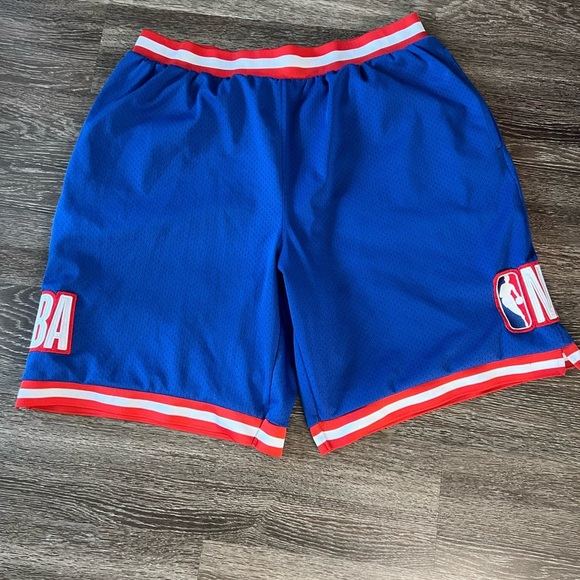 NBA Other - NBA Men’s Blue Red White Mesh Basketball Shorts 2XL Vintage Retro No Drawstring